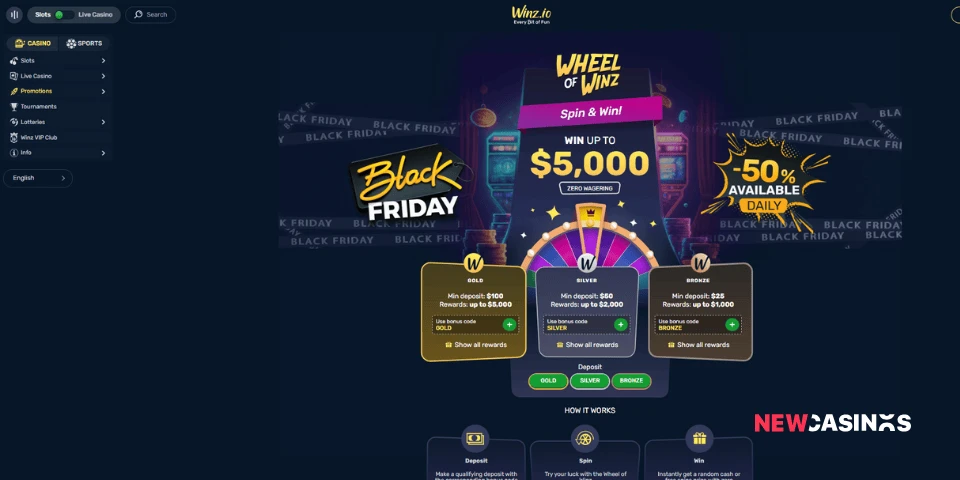winz.io black friday wheel of winz