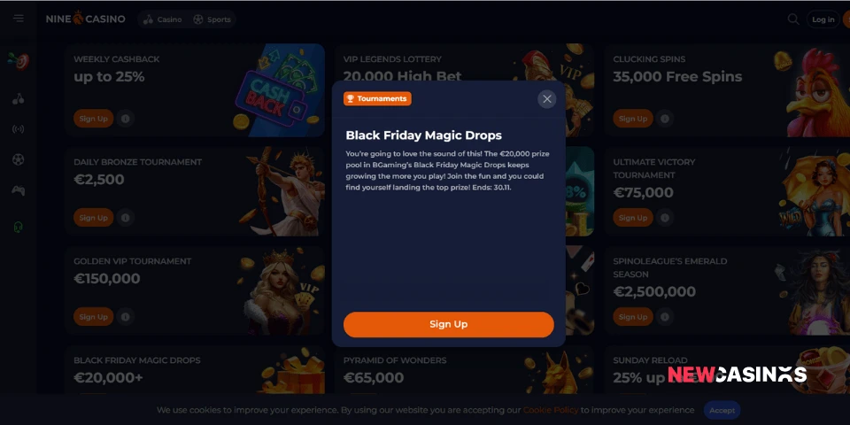 nine casino black friday magic drops