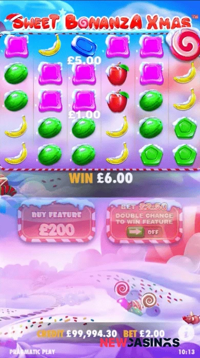 screenshot of win sweet bonanza xmas