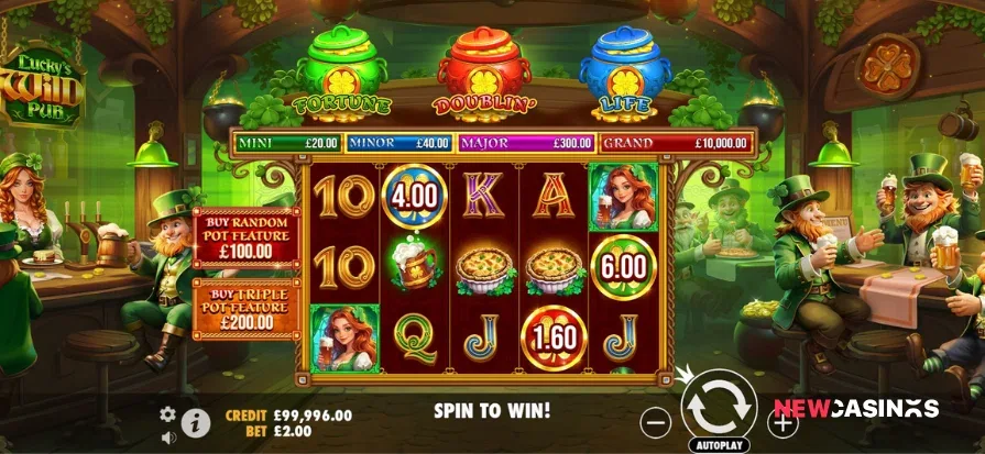 screenshot of lucky's wild pub gameplay