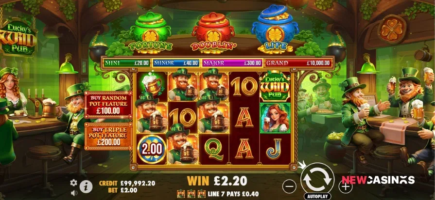 screenshot of lucky's wild pub gameplay