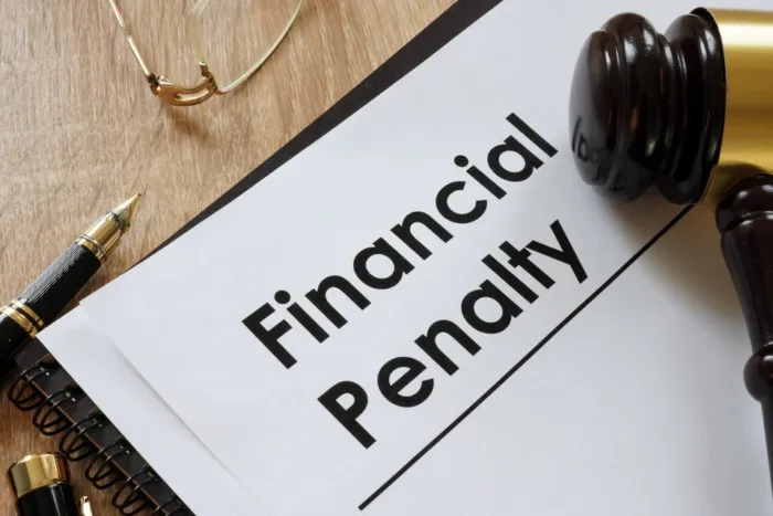 Documents about Financial penalty and gavel in the court