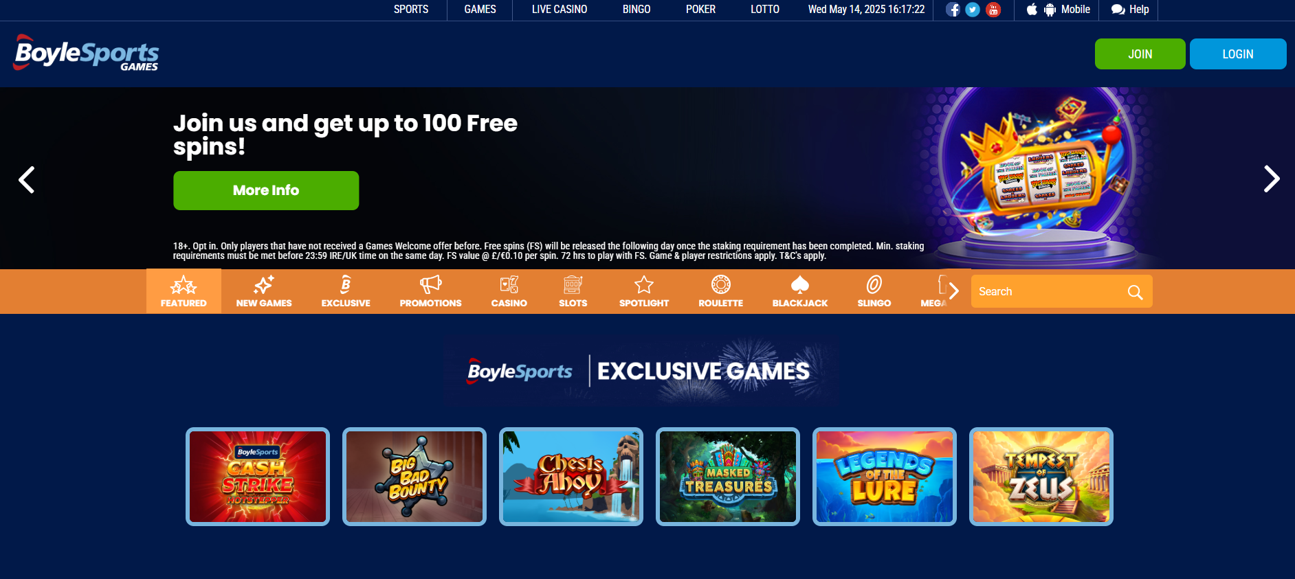 Boylesports Homepage