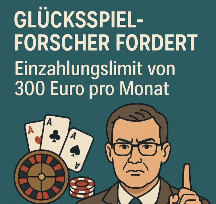 Glücksspielforscher fordert Einzahlungslimit von 300 Euro pro Monat Einzahlungslimit