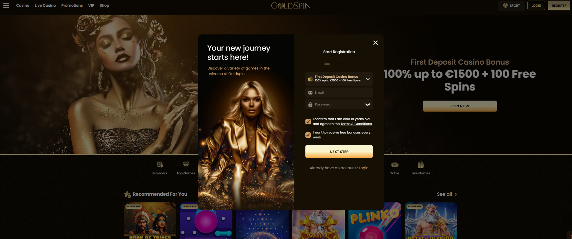 goldspin login