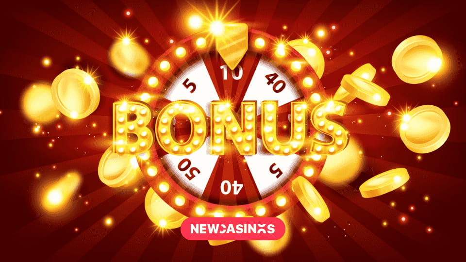 bonus wheel with gold coins and new casino watermark