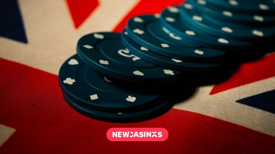 Poker chips on a Union Jack flag