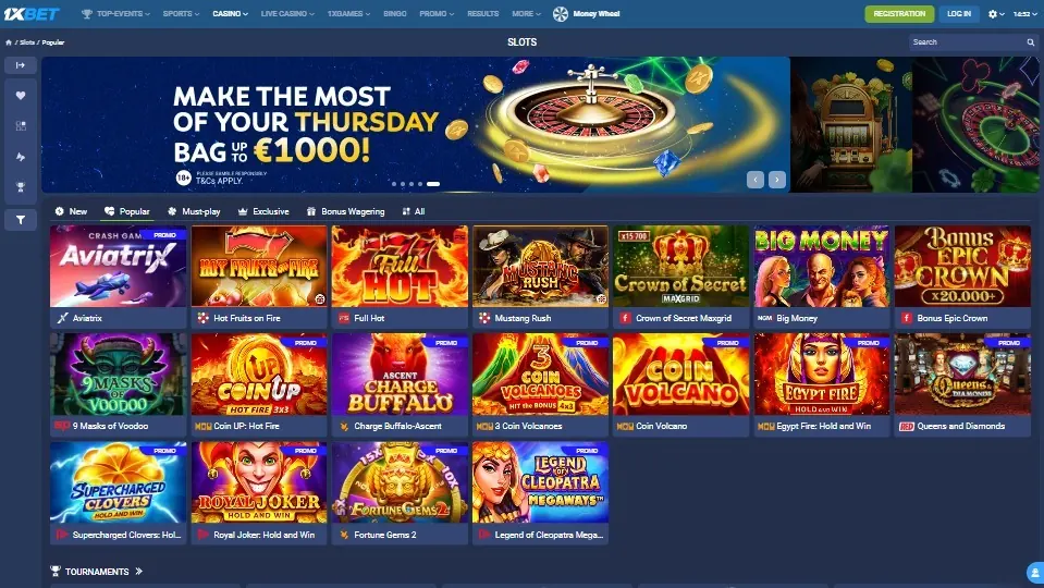 1xbet casino homepage