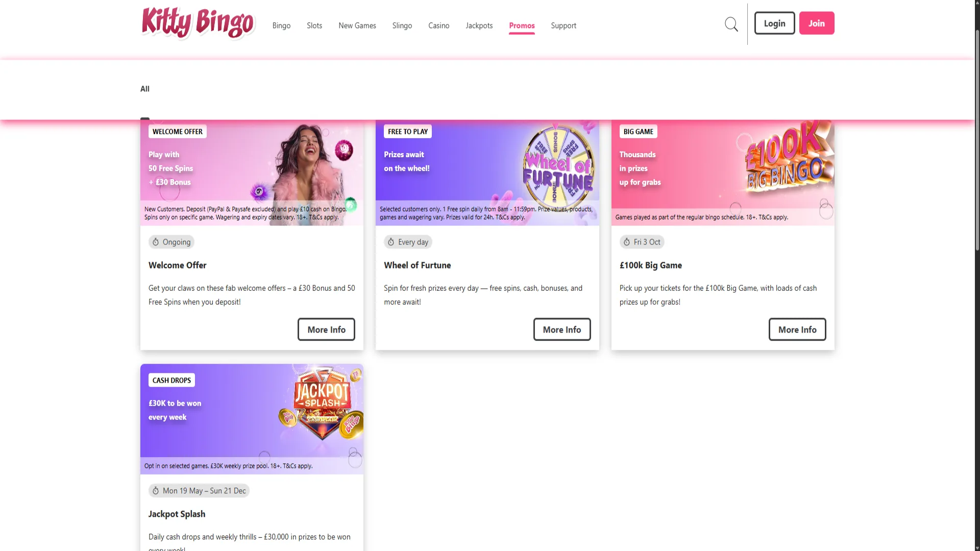 Kitty Bingo promotions
