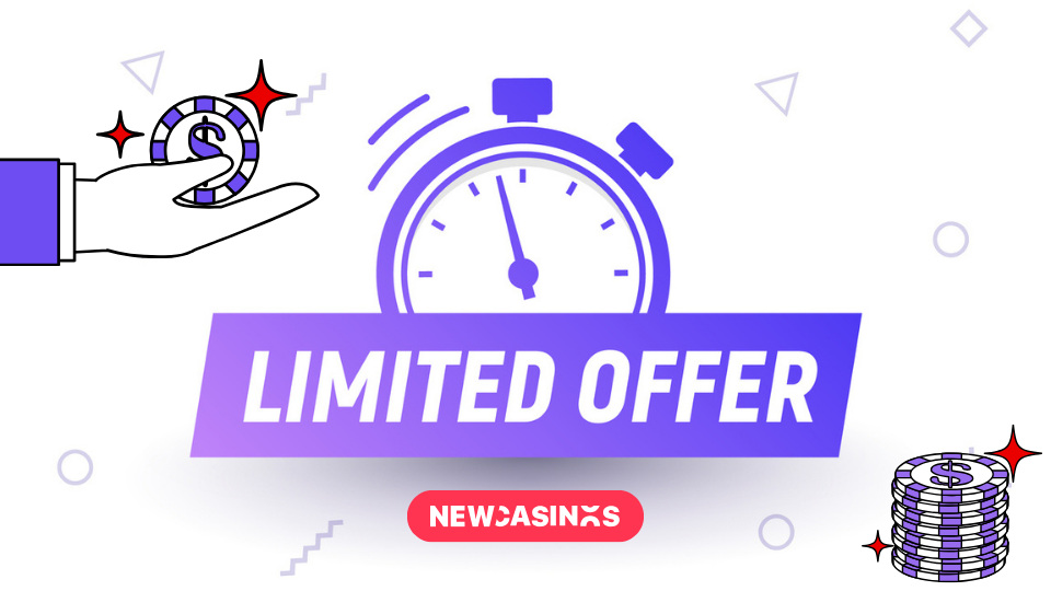 Graphic showing 'limited offer' and casino related images