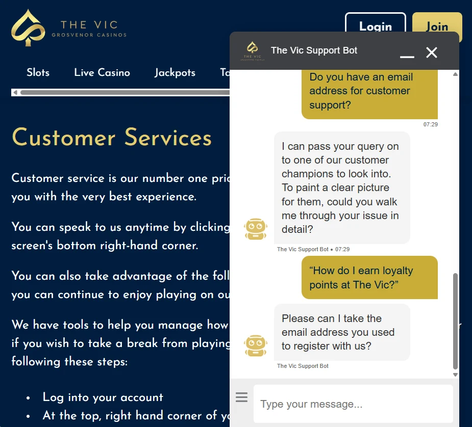 the vic customer support