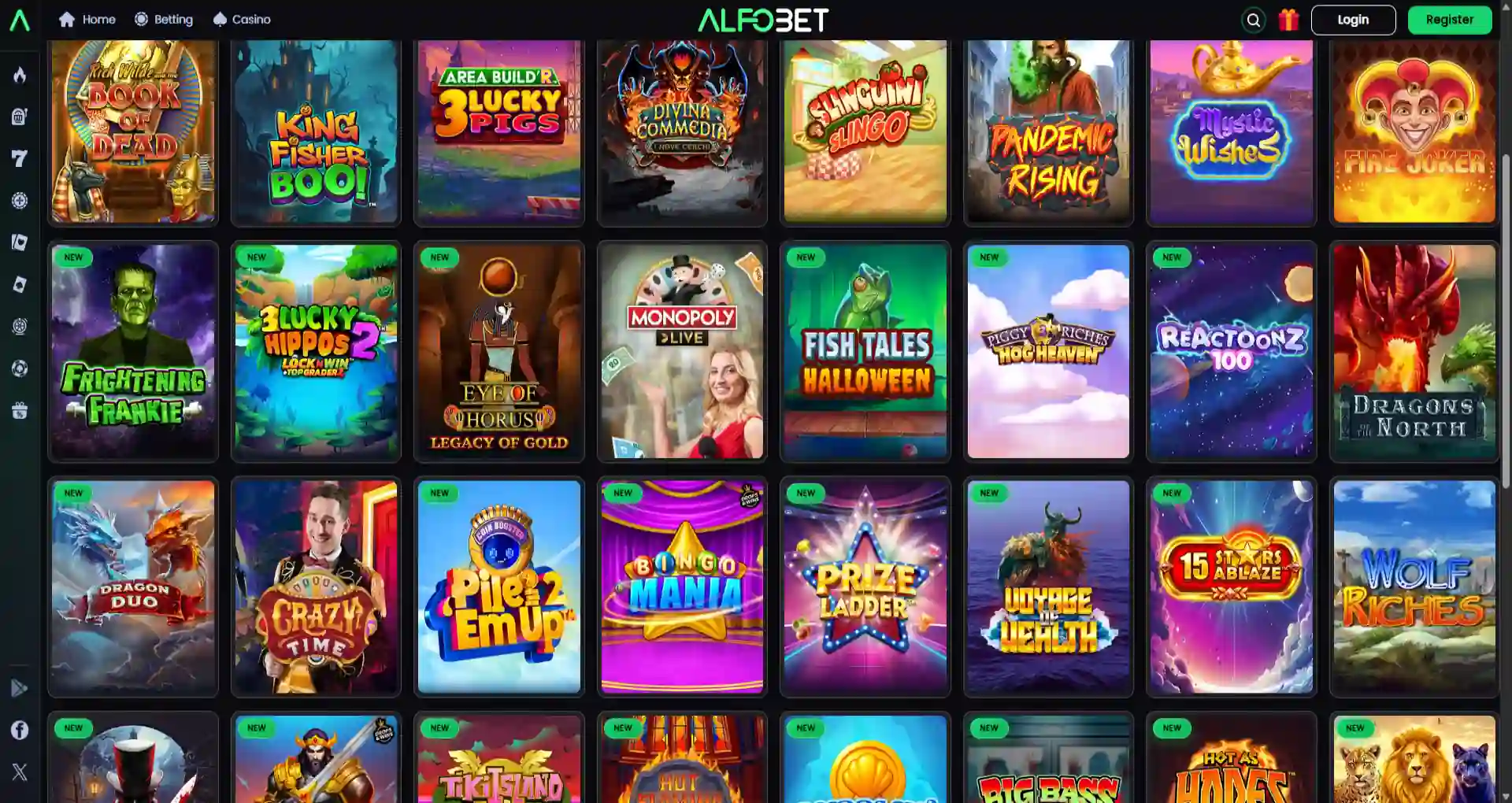 Alfobet casino games