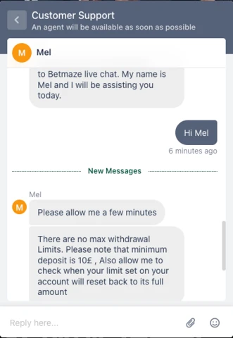 betmaze casino customer casino