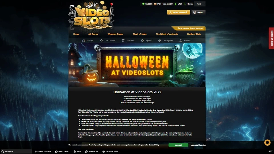 videoslots halloween promotion