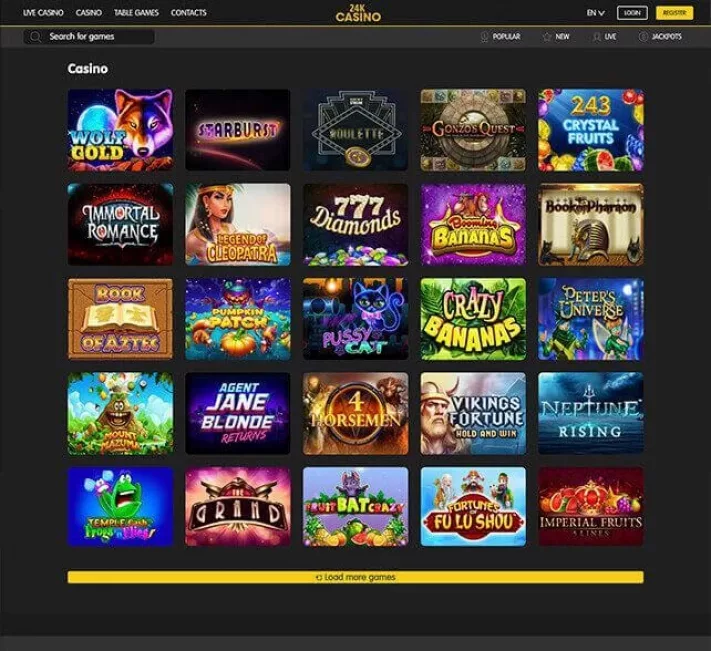 24K Casino Games Screenshot