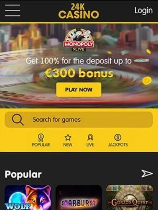 24K Casino Homepage Games Mobile