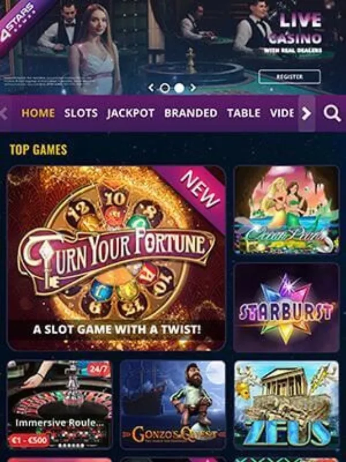 4 Star Games Mobile Screenshot