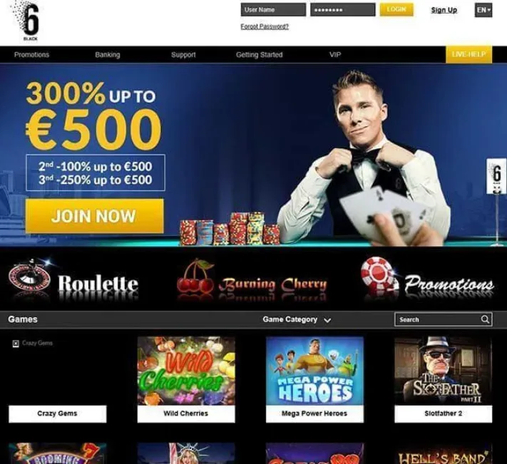 6Black Homepage Casino