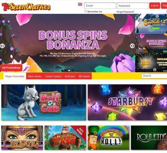 Seven Cherries Casino Front Homepage