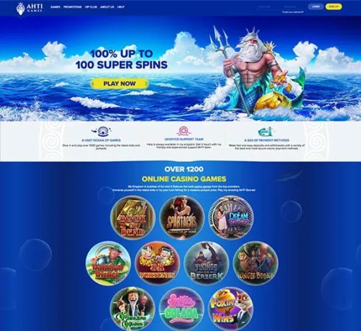 AHTI Games Casino Homepage