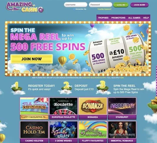 Amazing Casino Homepage