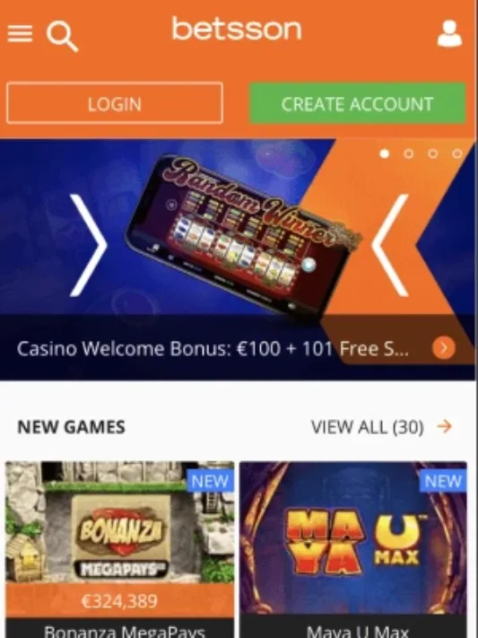 Betsson casino games on mobile