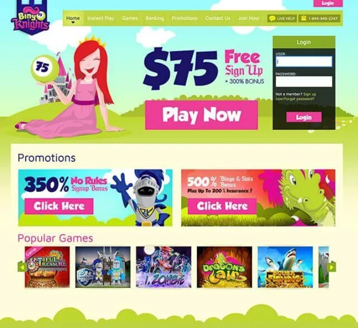 Bingo Knights Review A bright, colourful and fun gaming experience.