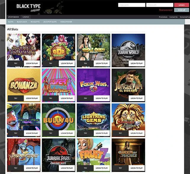 Black Type Casino Games