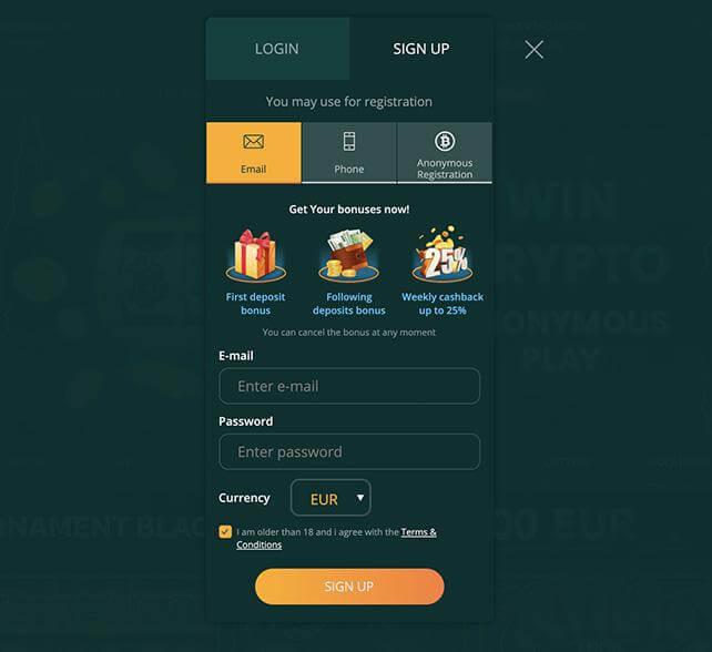 Casino Alpha registration