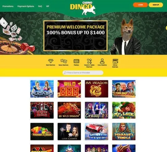 Dingo Casino Homepage