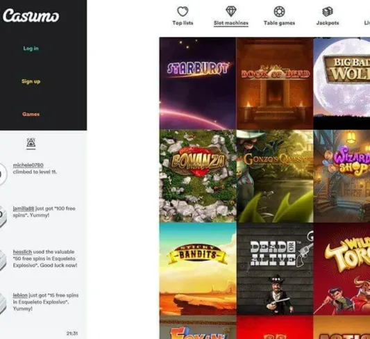 Casumo Casino Homepage