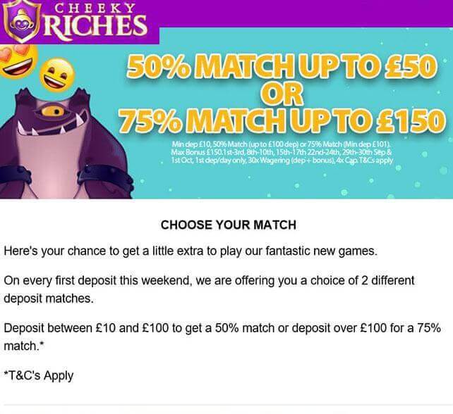 Cheeky Riches Casino Homepage