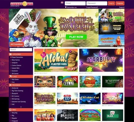 Cheeky Win Casino Homepage