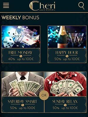 Chéri Casino Weekly Bonus Example