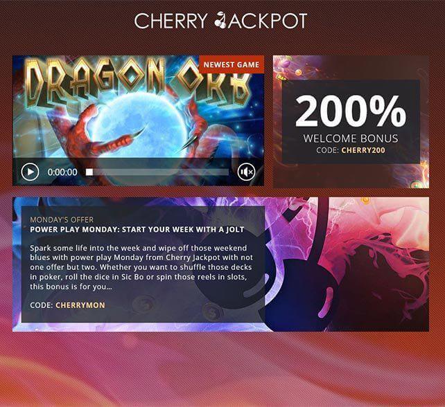 Cherry Jackpots Casino Homepage