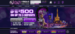 Crazy Vegas hemsida
