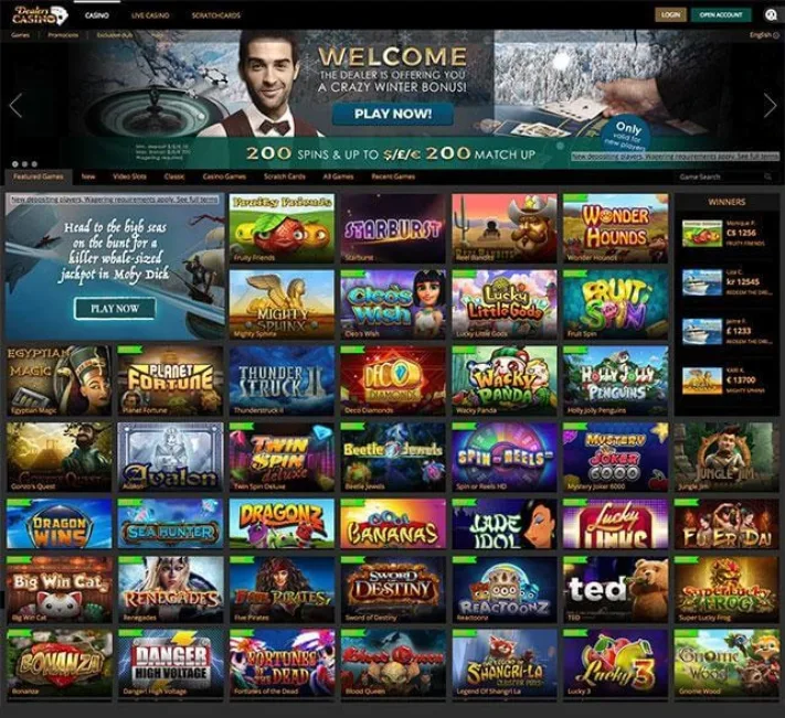 Dealers Casino Homepage