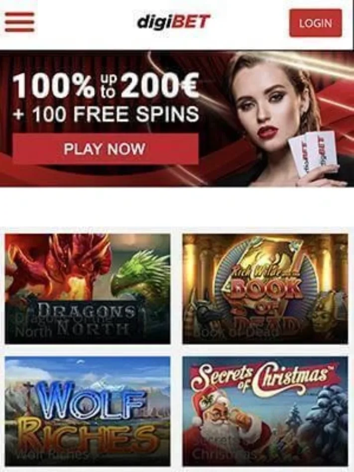 Digibet Mobile Homepage