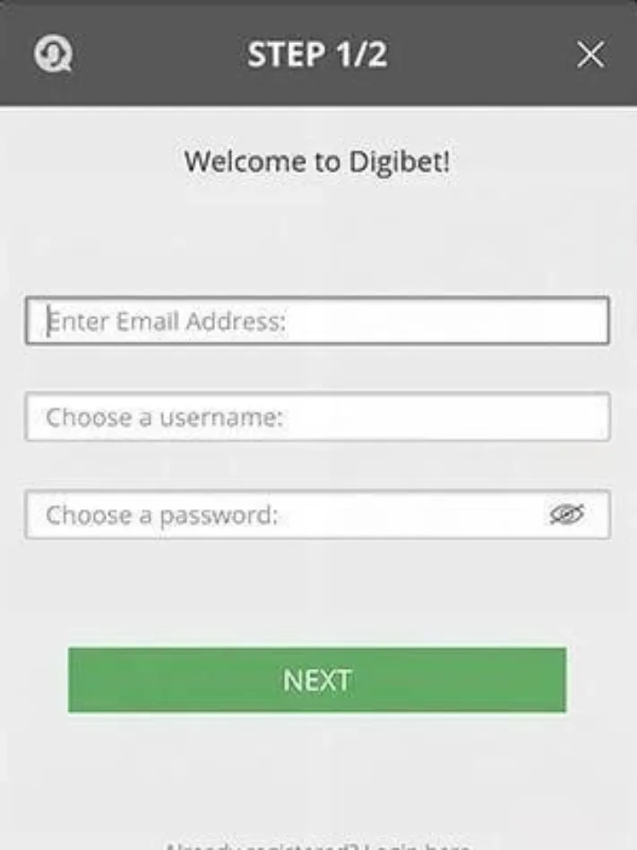 Digibet Casino Mobile Registration