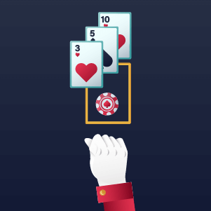 double down hand signal in Blackjack