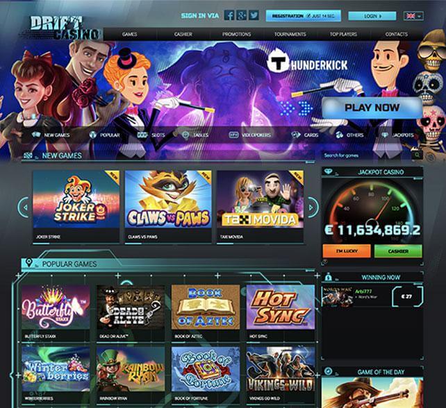 Drift Casino Homepage