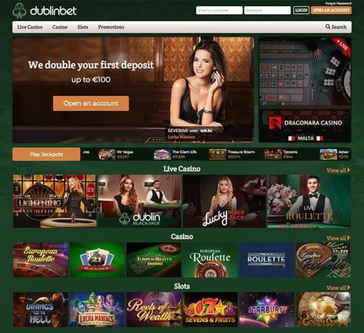 Dublinbet Casino Homepage