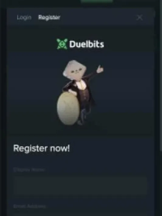 Duelbits Casino registration on mobile