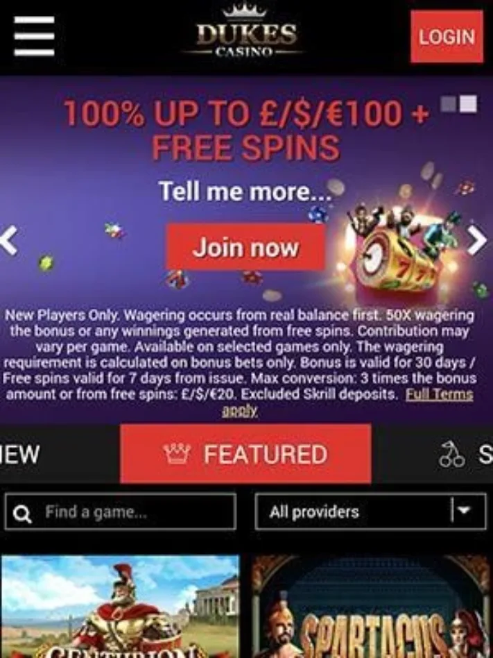 dukes casino  free spins