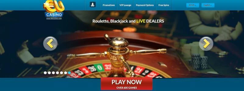 EU Casino Homepage Header