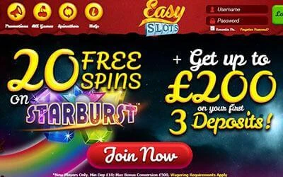 Easy Slots Casino Bonus Example