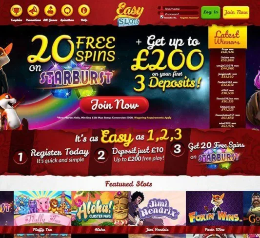 Easy Slots Homepage