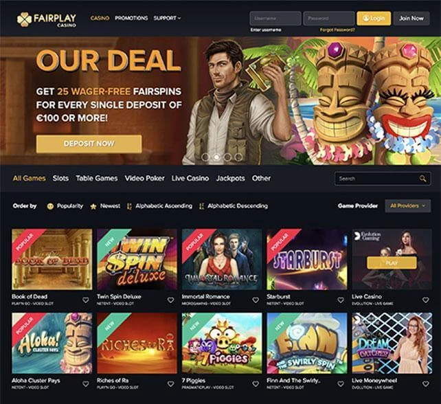 Fairplay Casino Homepage