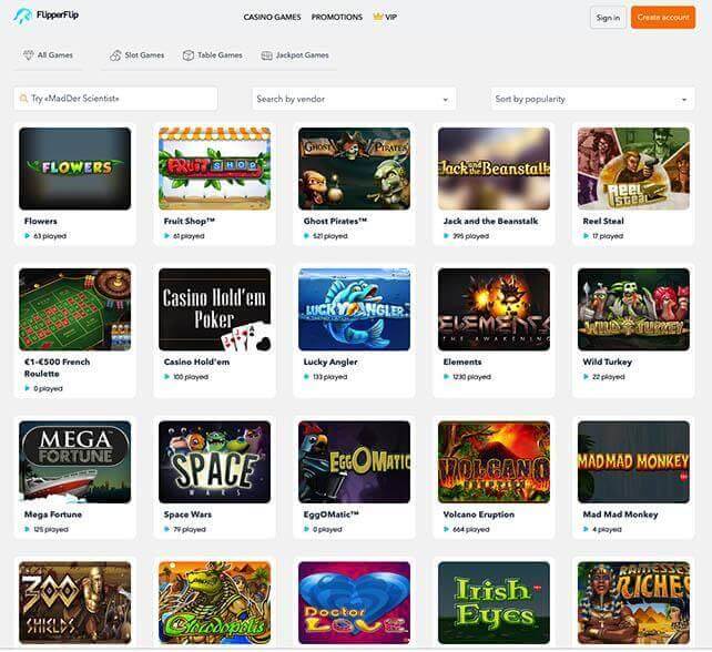 FlipperFlip Casino | 1,100+ Casino Games | Bonus Code