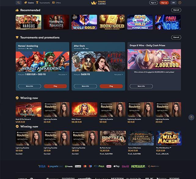 Frank Casino games